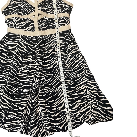 Rebecca Taylor Leather Cage Dress Silk Animal Print Size 4 - Picture 8 of 10